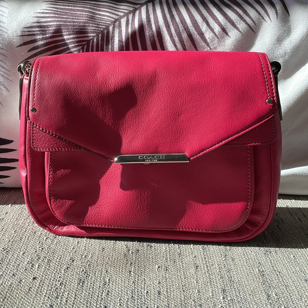 Coach F31844 Taylor leather Mini Flap Crossbody, Berry
